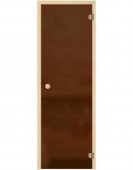 Дверь стекло БРОНЗА Матовая 1900*700 Две петли. 6мм. Круглая ручка DW